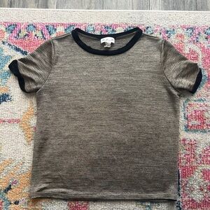 Metallic Marled T Shirt Gold Black Small